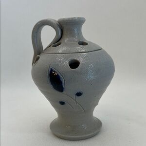 Salt Glazed Williamsburg Pottery Jug Shaped Flower Frog Vase